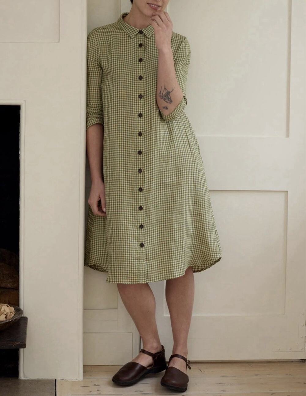 Pyne & Smith No.39 The Linen Shirtdress Wimbledon European Flax Linen Small